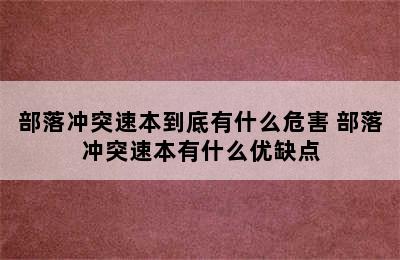 部落冲突速本到底有什么危害 部落冲突速本有什么优缺点